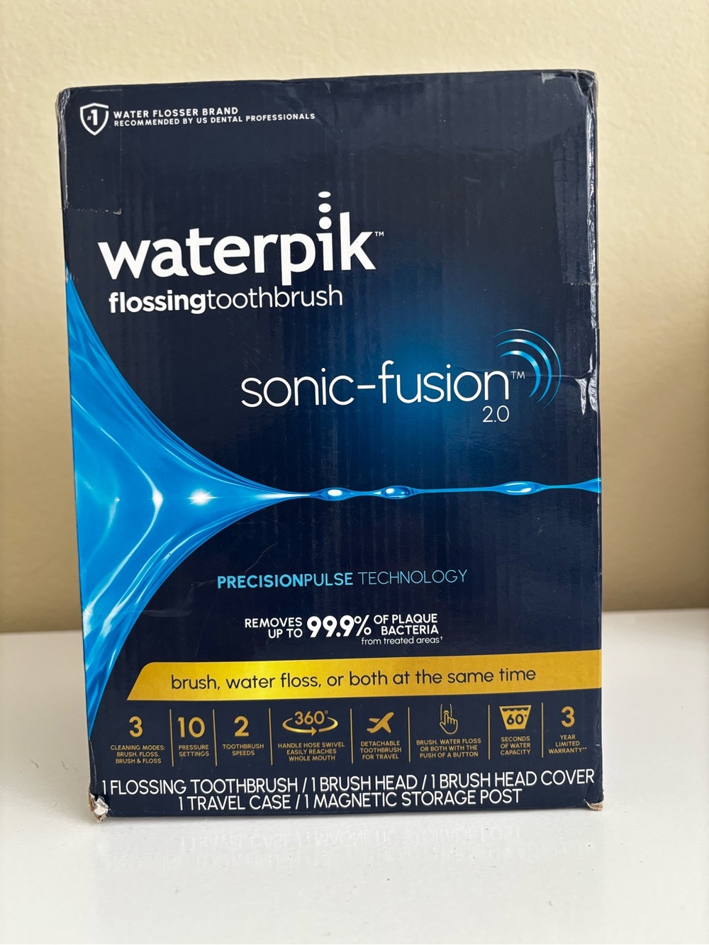 Waterpik Flossing Toothbrush Sonic-Fusion 2.0 w/ Water Flosser Combo White  Open